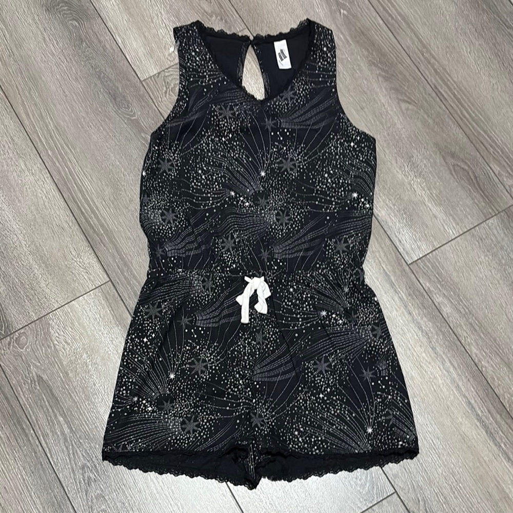 Under Disguise Black Gray Galaxy Jumpsuit with Drawstring XS156